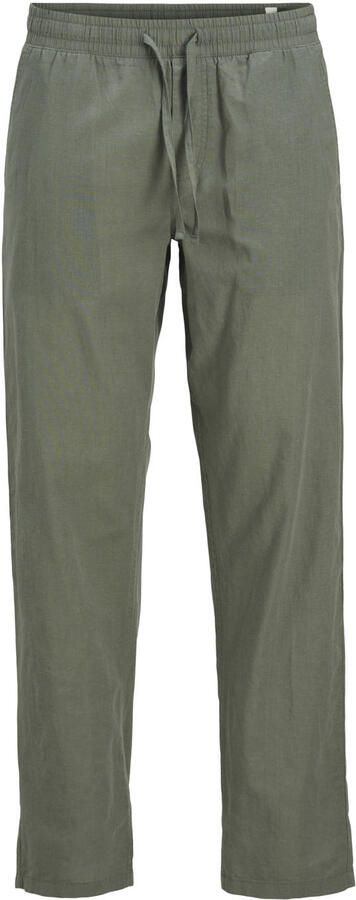 JACK & JONES PANTS STUDIO JPSTKANE relaxed casual broek met linnen olijfgroen - Foto 3