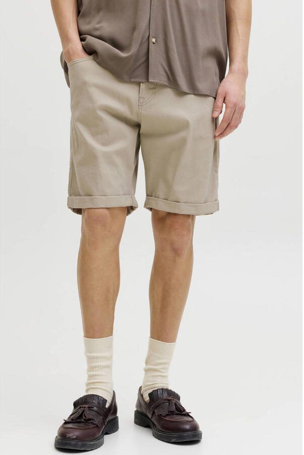 JACK & JONES PANTS STUDIO JPSTRICK regular casual short beige