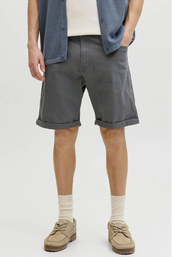 JACK & JONES PANTS STUDIO JPSTRICK regular casual short grijs