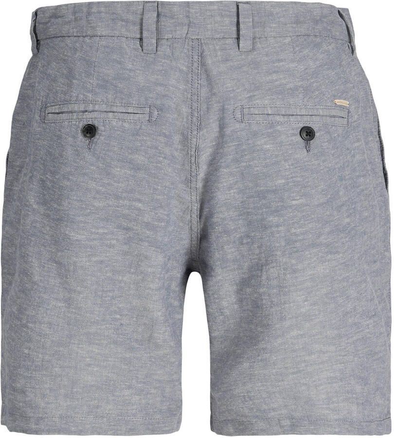 JACK & JONES PANTS STUDIO linnen regular chino short JPSTACE grijsblauw