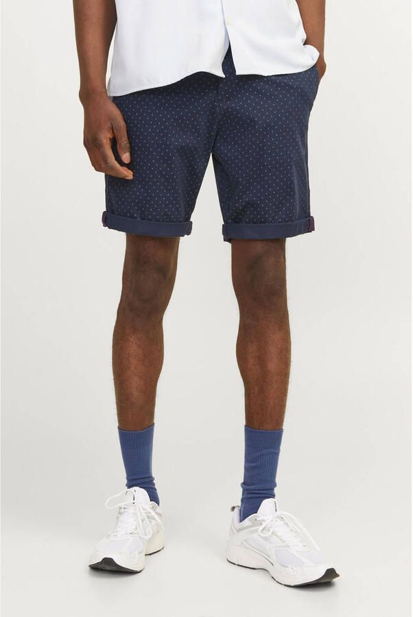 JACK & JONES PANTS STUDIO regular chino short JPSTBOWIE donkerblauw