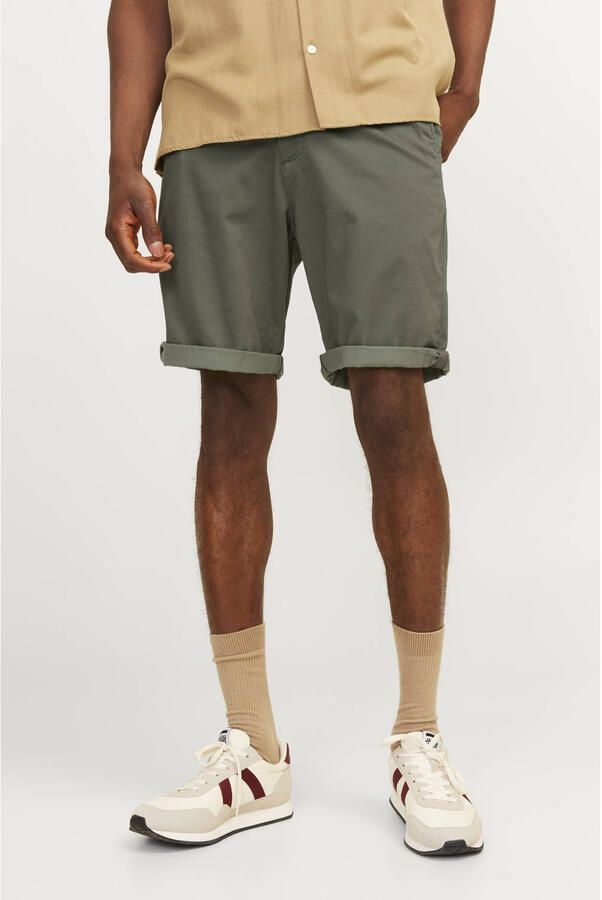 JACK & JONES PANTS STUDIO regular chino short JPSTBOWIE olijfgroen - Foto 3