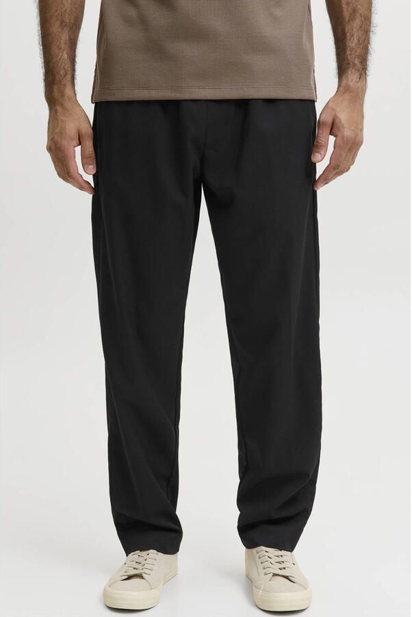 JACK & JONES PANTS STUDIO relaxed fit gebreide joggingbroek zwart