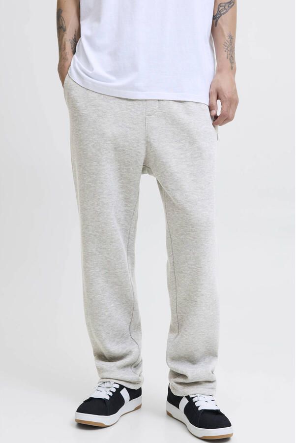 JACK & JONES PANTS STUDIO relaxed fit gemêleerde joggingbroek lichtgrijs