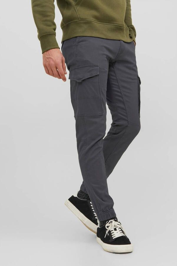 JACK & JONES JEANS INTELLIGENCE regular fit cargobroek JJIPAUL JJFLAKE asphalt