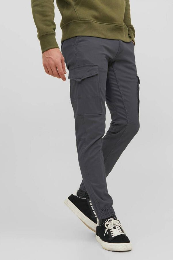 JACK & JONES JEANS INTELLIGENCE regular fit cargobroek JJIPAUL JJFLAKE asphalt