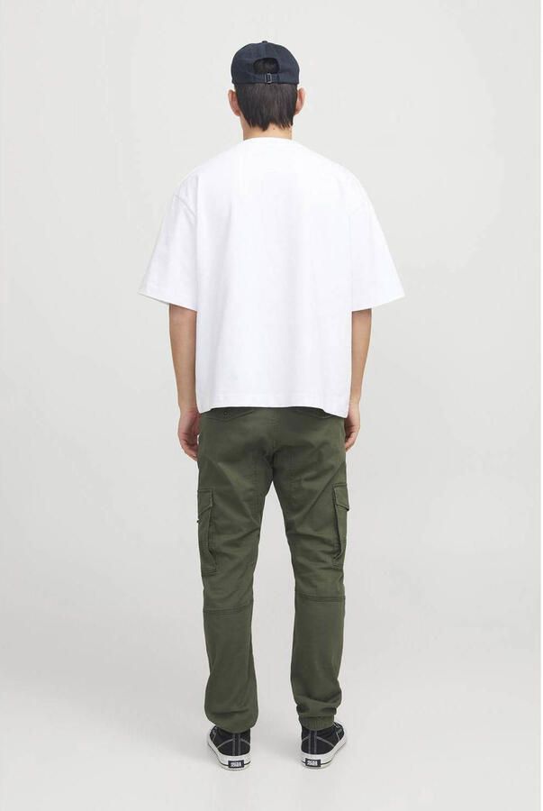 Jack & jones Groene effen broek met ritssluiting en knoopsluiting Green Heren - Foto 3