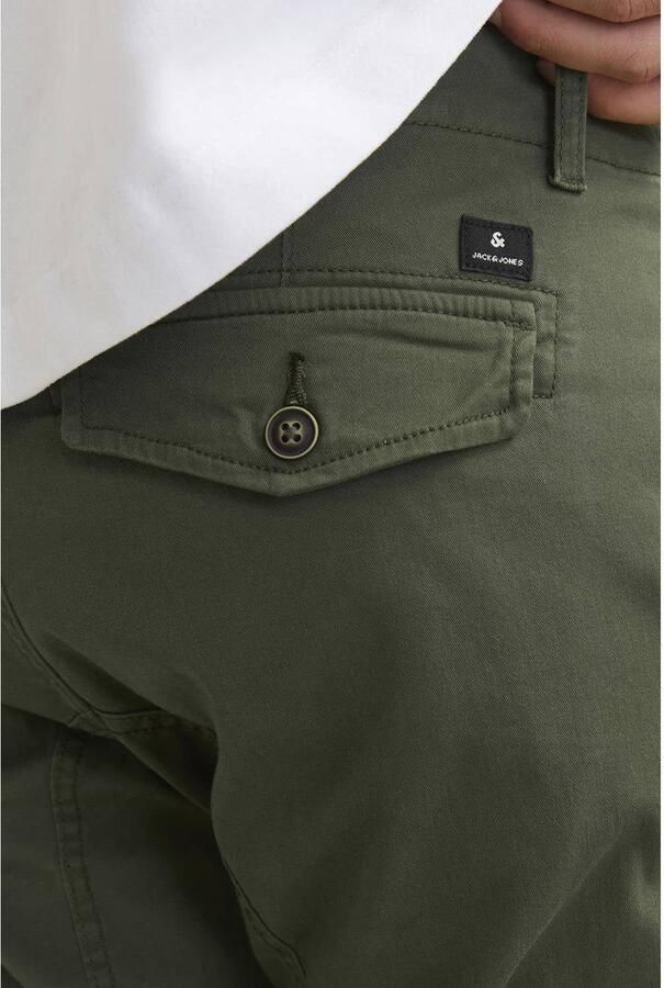 Jack & jones Groene effen broek met ritssluiting en knoopsluiting Green Heren - Foto 2