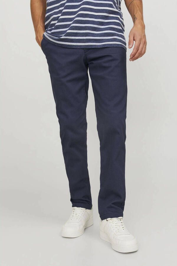 JACK & JONES PANTS STUDIO slim fit broek JJIMARCO JJDAVE beige donkerblauw (set van 2)