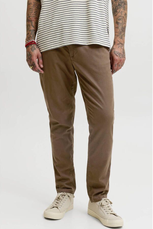 JACK & JONES PANTS STUDIO slim fit chino bruin