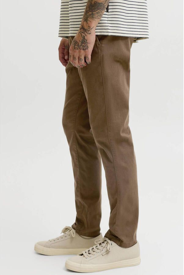 JACK & JONES PANTS STUDIO slim fit chino bruin - Foto 3