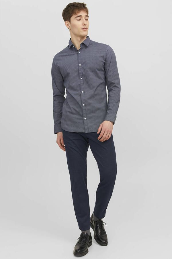 JACK & JONES PANTS STUDIO slim fit chino JPSTMARCO van gerecycled polyester donkerblauw - Foto 4