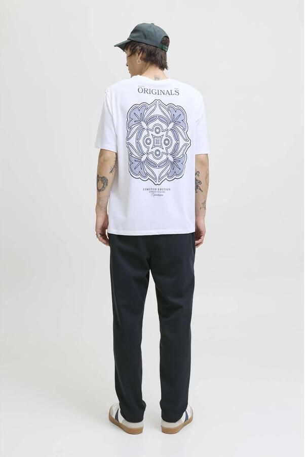 JACK & JONES PANTS STUDIO tapered casual broek donkerblauw