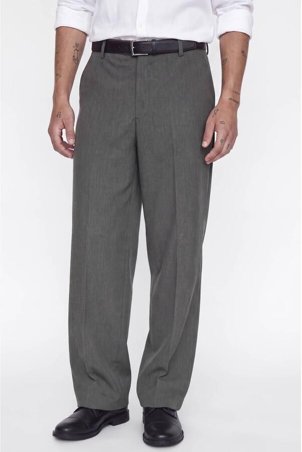 JACK & JONES PANTS STUDIO wide leg chino dark grey