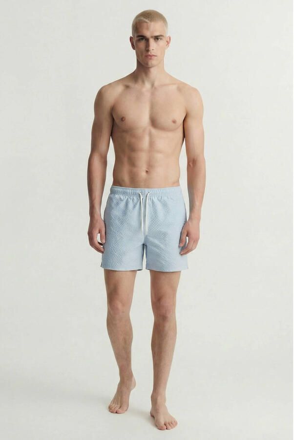 Jack & jones Zwembroek van seersucker met elastische band model 'MAUI OCEAN'