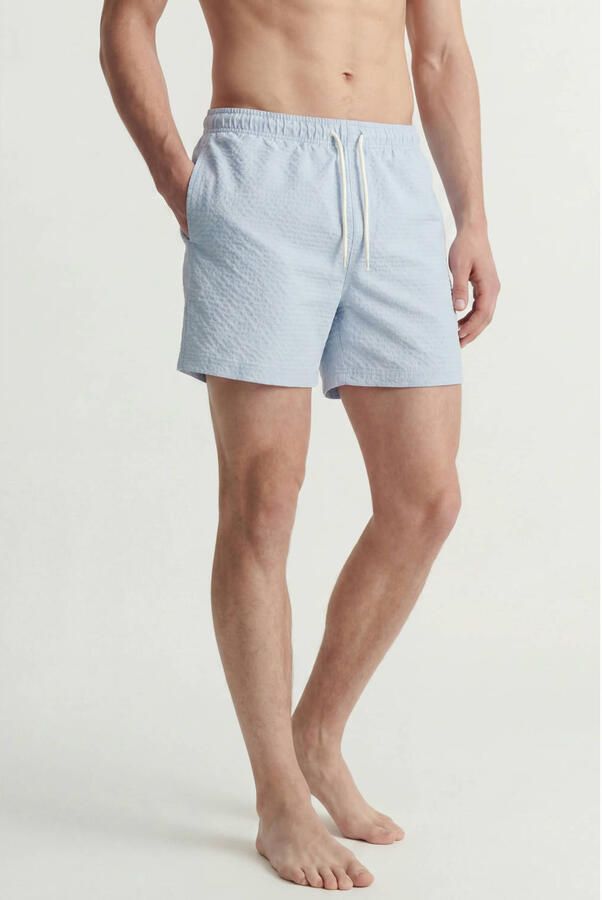 Jack & jones Zwembroek van seersucker met elastische band model 'MAUI OCEAN' - Foto 2