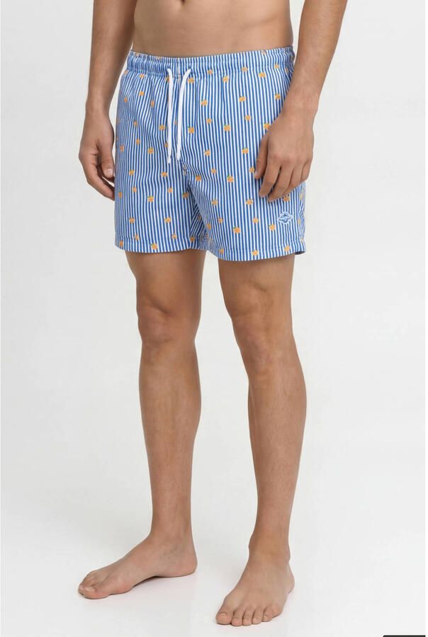 JACK & JONES PANTS STUDIO zwemshort JPSTMAUI BREEZE blauw wit