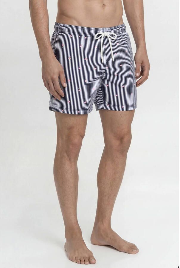 JACK & JONES PANTS STUDIO zwemshort JPSTMAUI BREEZE donkerblauw wit