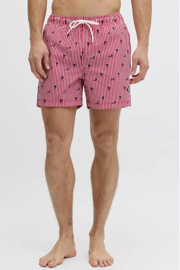 JACK & JONES PANTS STUDIO zwemshort JPSTMAUI BREEZE rood wit - Foto 3