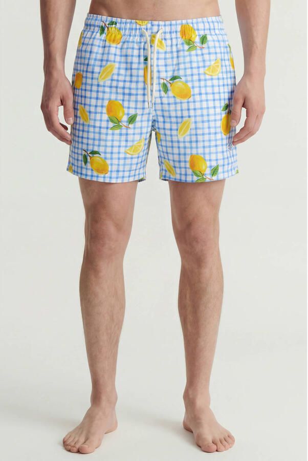 JACK & JONES PANTS STUDIO zwemshort JPSTMAUI lichtblauw wit