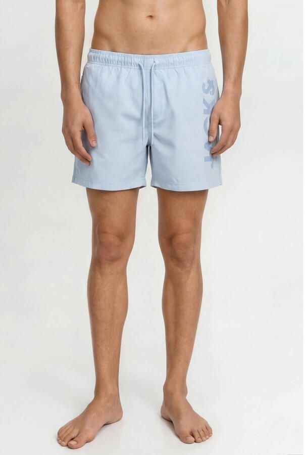 JACK & JONES PANTS STUDIO zwemshort JPSTMAUI WAVE met logo lichtblauw