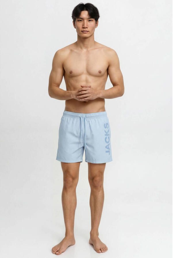 JACK & JONES PANTS STUDIO zwemshort JPSTMAUI WAVE met logo lichtblauw - Foto 2