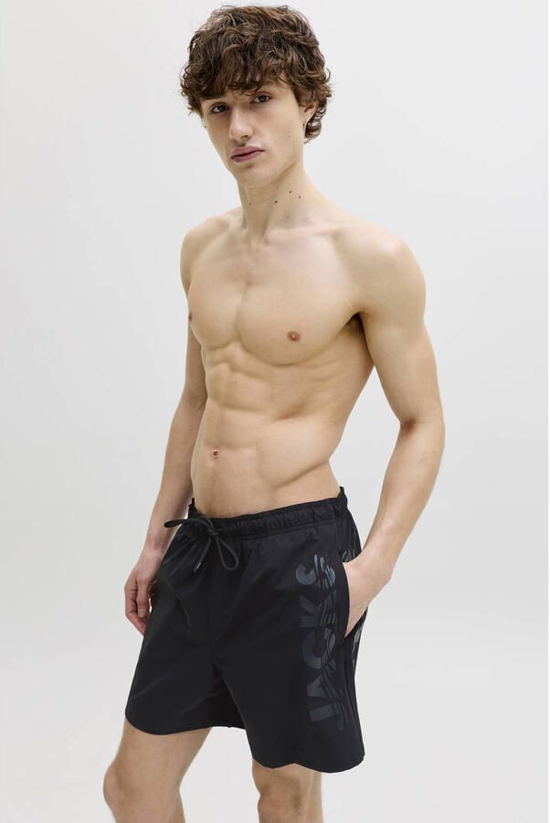 JACK & JONES PANTS STUDIO zwemshort JPSTMAUI WAVE zwart