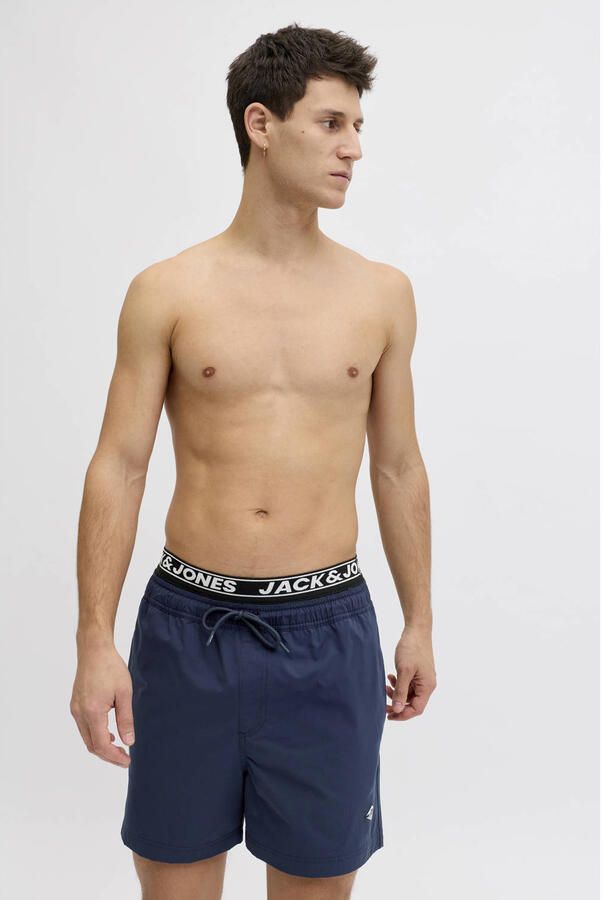 JACK & JONES PANTS STUDIO zwemshort met logo donkerblauw - Foto 3