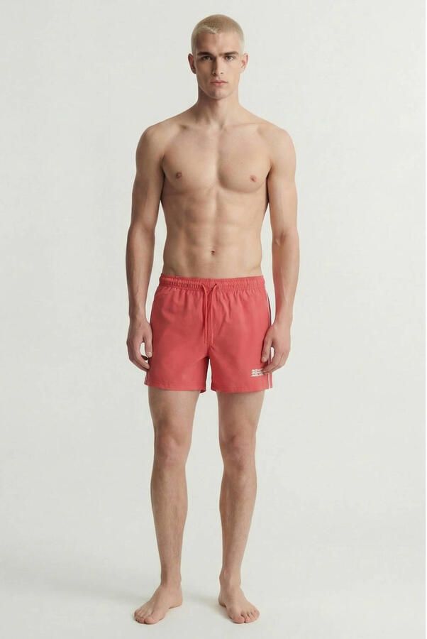 JACK & JONES PANTS STUDIO zwemshort met logo koraalrood