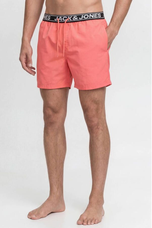 JACK & JONES PANTS STUDIO zwemshort met logo koraalrood - Foto 3