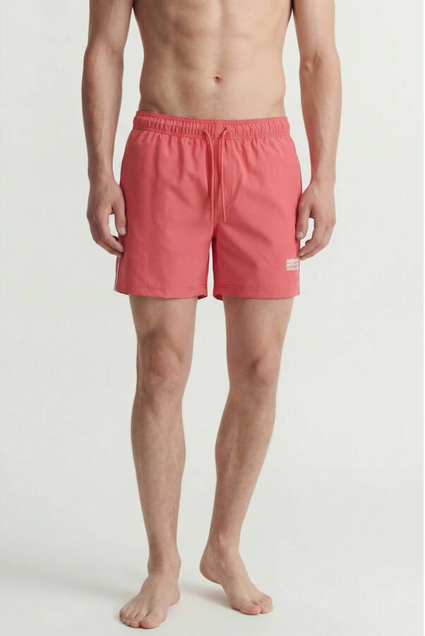 JACK & JONES PANTS STUDIO zwemshort met logo koraalrood - Foto 3