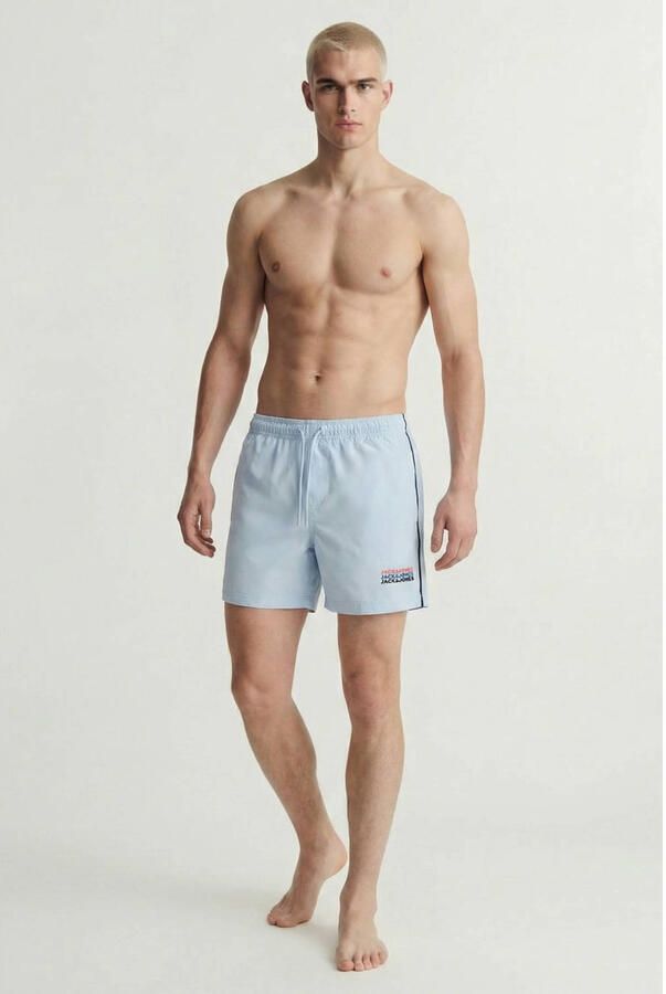 JACK & JONES PANTS STUDIO zwemshort met logo lichtblauw