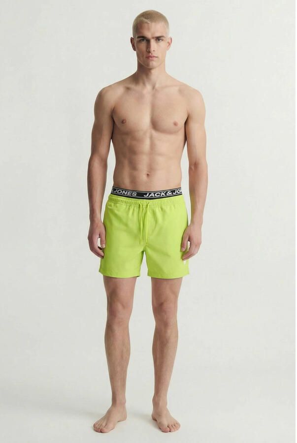 JACK & JONES PANTS STUDIO zwemshort met logo limegroen