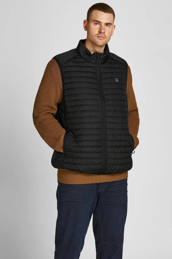 Jack & Jones PlusSize Bodywarmer MULTI met opstaande kraag en normale vorm effen modieus regular fit polyester opstaande kraag