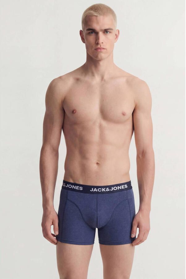 JACK & JONES PLUS SIZE boxershorts blauw donkerblauw (set van 3)