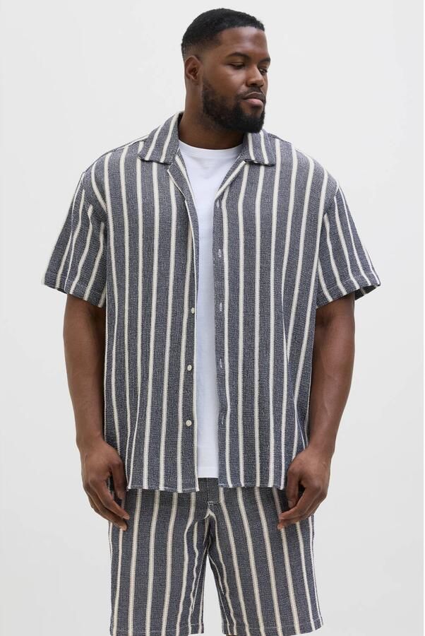 Jack & Jones PlusSize Overhemd met korte mouwen JORCOBA STRIPE RESORT SHIRT SS SN PLS - Foto 2