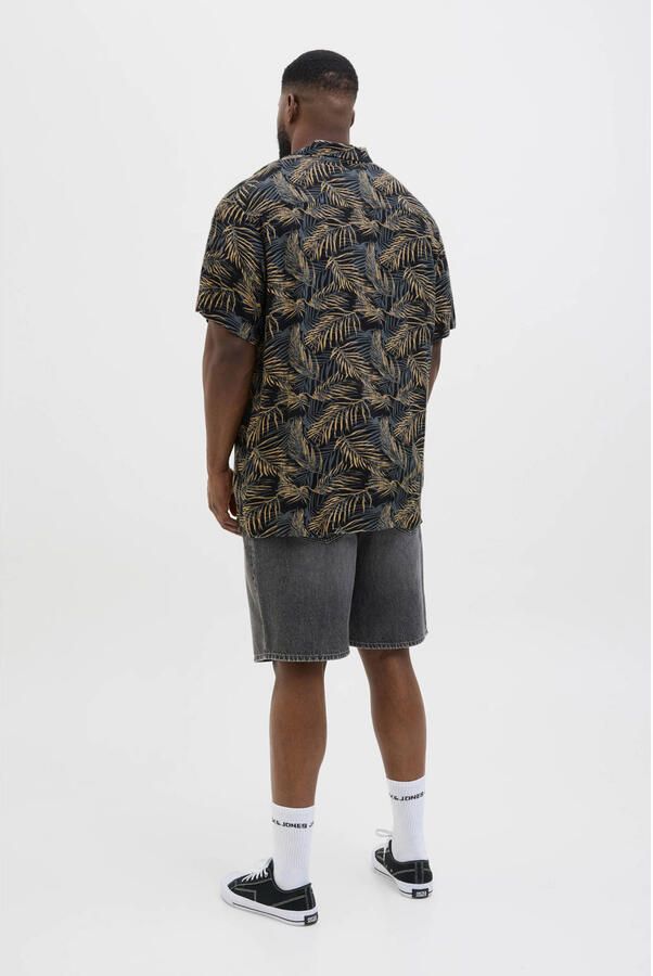 Jack & Jones PlusSize Overhemd met korte mouwen JJEJEFF TROPICAL AOP RESORT SHIRT SN PLS
