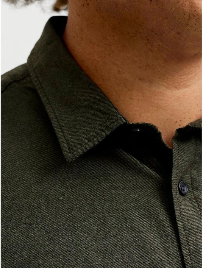 JACK & JONES PLUS SIZE gebreid overhemd donkergroen - Foto 2
