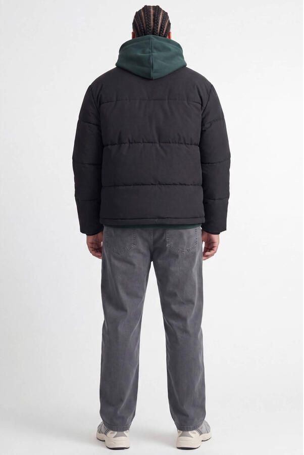 JACK & JONES PLUS SIZE gebreide gewatteerde winterjas zwart - Foto 2