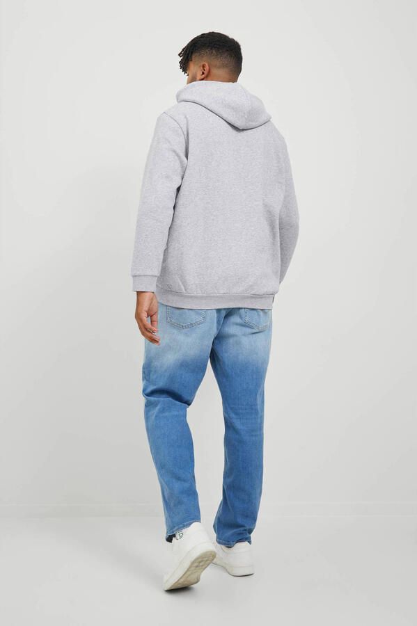 JACK & JONES PLUS SIZE gemêleerde hoodie JJEBRADLEY Plus Size grijs melange - Foto 3