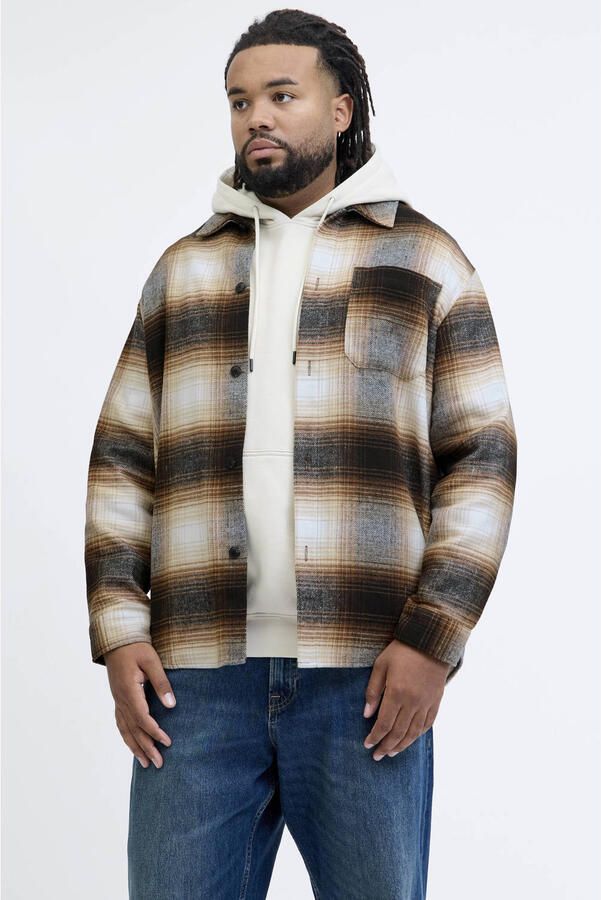 JACK & JONES PLUS SIZE geruit Plus Size bruin