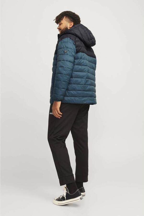JACK & JONES PLUS SIZE quilted gewatteerde jas JJESPRINT Plus Size petrol