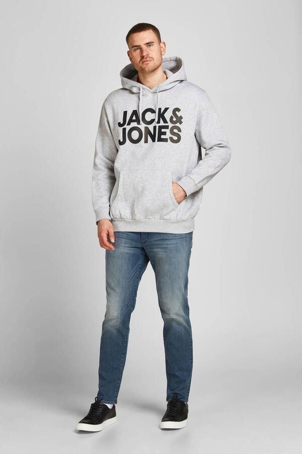 JACK & JONES PLUS SIZE hoodie JJECORP Plus Size met logo light grey melange - Foto 4