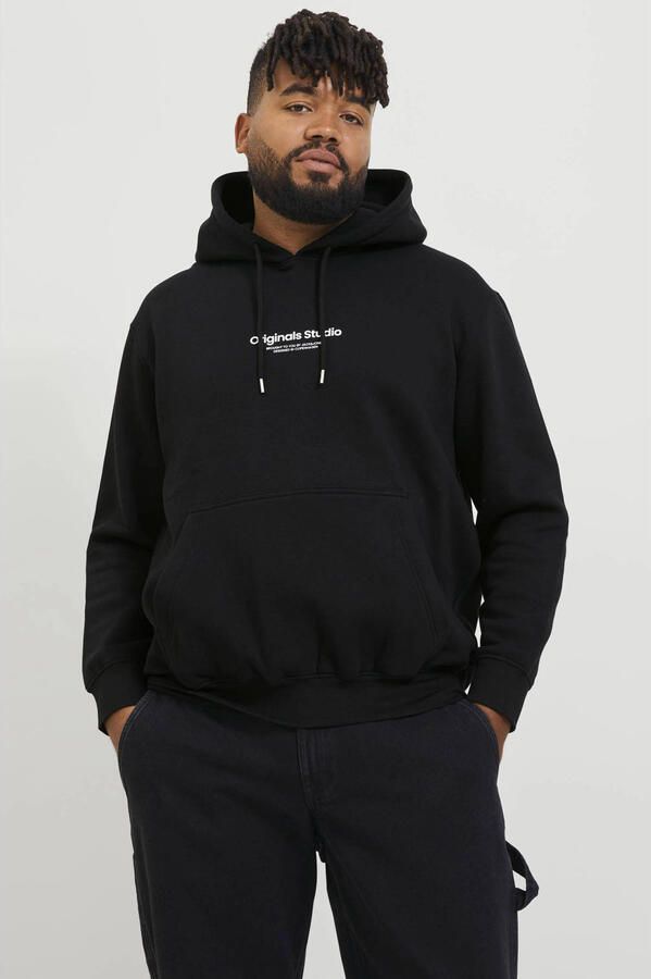 JACK & JONES PLUS SIZE hoodie JORVESTERBRO Plus Size met printopdruk zwart