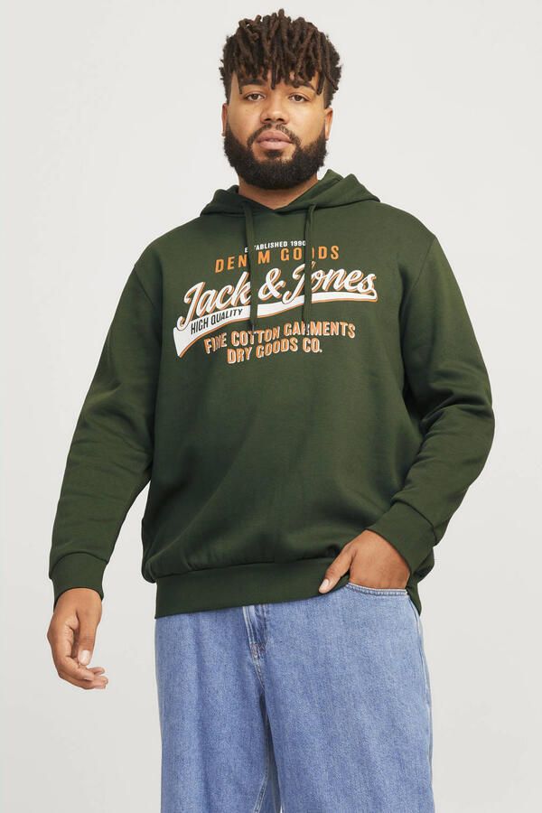 Jack & Jones PlusSize Hoodie JJELOGO SWEAT HOOD 2 COL 24 25 NOOS PLS
