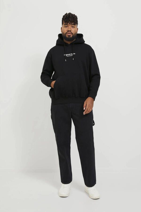 JACK & JONES PLUS SIZE hoodie JORVESTERBRO Plus Size met printopdruk zwart