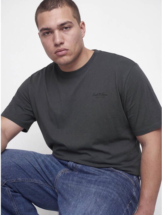 JACK & JONES PLUS SIZE JJEARCHIVE regular fit T-shirt grijs