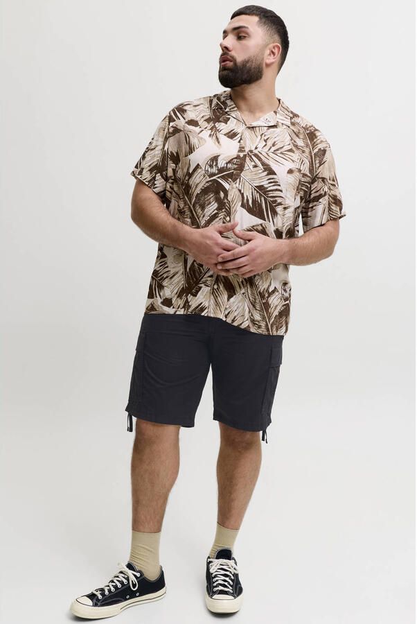 JACK & JONES PLUS SIZE JPSTCOLE relaxed cargo short zwart - Foto 3