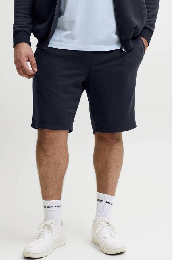 JACK & JONES PLUS SIZE JPSTGORDON regular waist sweatshort zwart