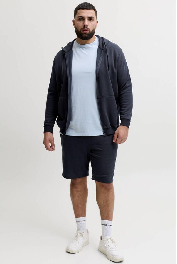 JACK & JONES PLUS SIZE JPSTGORDON regular waist sweatshort zwart - Foto 3